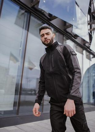 Мужская весенняя куртка черно-серая intruder softshell lite 'iforce'
