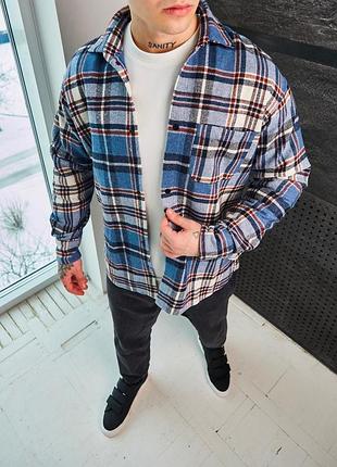 Тепла сорочка блакитний s xl