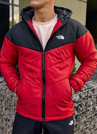 Куртка мужская осенняя / весенняя the north face красная черная утепленная тнф tnf демисезонная ветровка