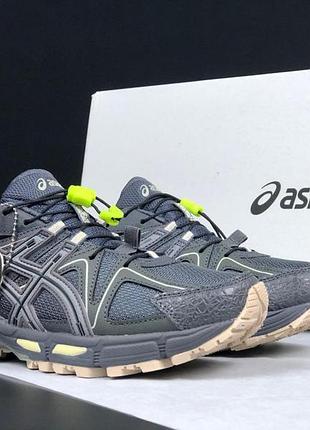 Мужские кроссовки asics gel kahana 8 серые с зелёным спортивные кроссовки асикс гель кахана 8 легкие летние 45