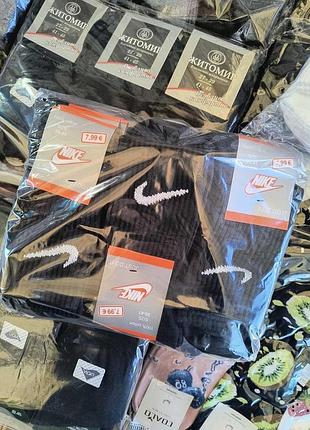 Набір чорних чоловічих високих бавовняних шкарпеток 3 штук nike socks