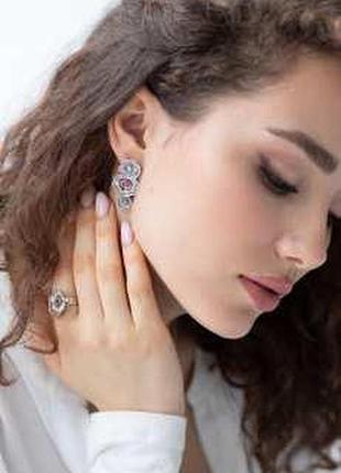 Серьги мальвы rose 925 флора sale / серьги мальвы rose 925 флора sale