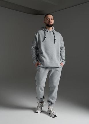 Костюм теплий чоловічий oversize сірий