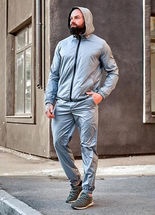 Костюм плащевка серый s xl