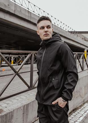Куртка мужская весенняя ветровка intruder "softshell easy " черная осенняя xxxl