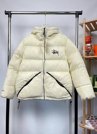 Куртка stussy micro ripstop 800 | люксовий дизайн, утеплення goose down m, белый