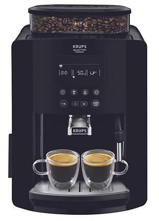Б/у автоматическая кофемашина krups arabica latte ea817010 с кофемолкой и капучинатором 15 бар почти идеальное состояние nai