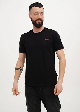Футболка мужская hugo relaxed-fit handwritten red logo 16022black l