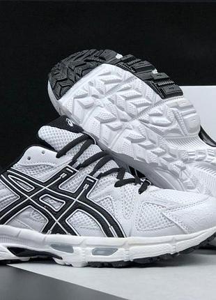 Чоловічі кросівки asics gel kahana 8 біло-чорні кросівки асикс гель кахана легкі кроси на літо для бігу