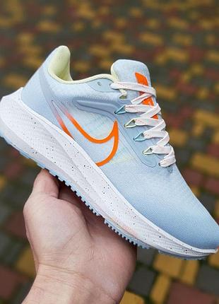 Жіночі літні легкі кросівки nike air zoom pegasus блакитні з помаранчевим весіння кросівки найк зум пегасус 37(23см)