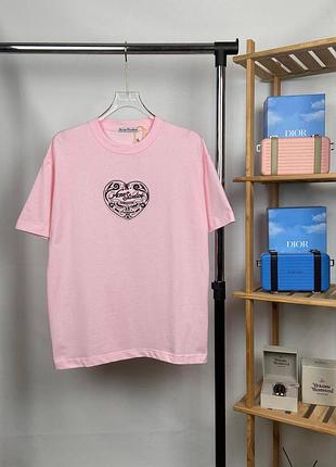 Футболка acne studios "heart" | acne studios t-shirt ( s m l xl ) ( 2 кольори ) xl, розовый