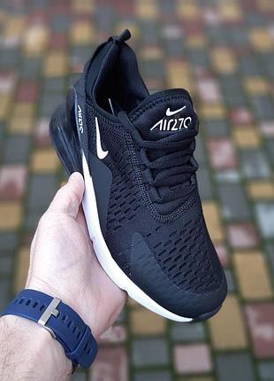 Жіночі літні легкі кросівки nike air max 270 чорні з білим круті весняні кросівки найк аір макс 270 39(24.5см)