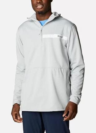 Мужской флисовый пуловер columbia sportswear pfg skiff guide hooded half zip xxl