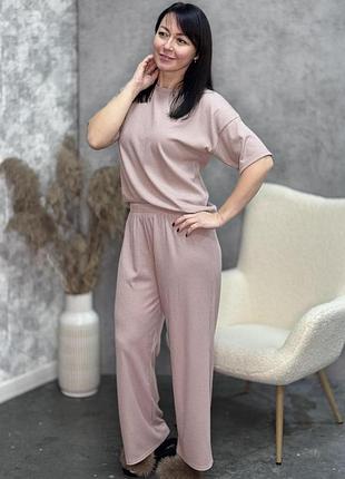Комплект футболка +штани рубчик d'amour 044 мокко s (42-44) l