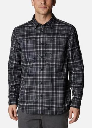 Мужская рубашка с длинным рукавом в клетку silver ridge utility columbia sportswear lite