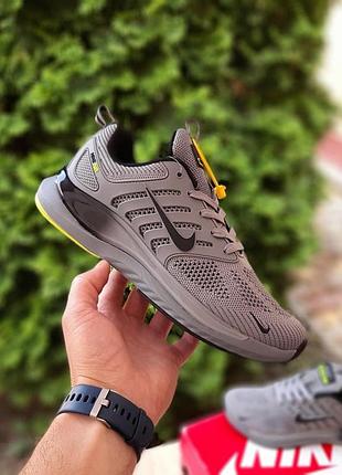 Чоловічі літні кросівки nike zoom winflo сірі з салатовим кросівки найк зум вінфло наскрізна сітка 43(27,5см)