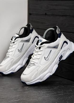 Кроссовки мужские nike winter белые зимние термо кожаные на меху с влагозащитой найк зима качественные