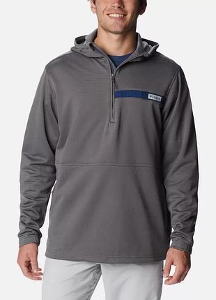 Мужской флисовый пуловер columbia sportswear pfg skiff guide hooded half zip xxl