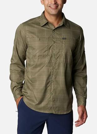 Мужская рубашка с длинным рукавом в клетку silver ridge utility columbia sportswear lite