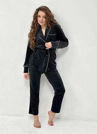 Женская велюровая пижама больших размеров (2827/1) размер 4xl/5xl