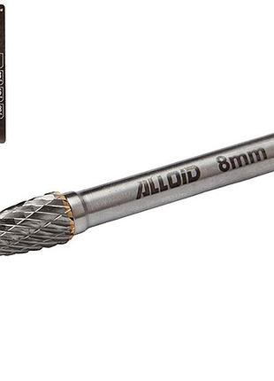 Alloid pro. борфреза твердосплавная по металлу, тип f, d-8мм, d-6мм, l-63мм