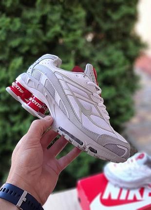 Жіночі літні кросівки nike shox ride 2 supreme білі з сірим та червоним осіні кросівки найк шокс райд 2 39(24см)