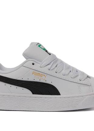 Кроссовки женские puma suede xl черно белые качественные кроссы из натуральной замши на лето пума суеде хл