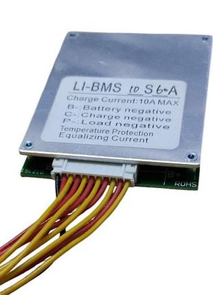 Bms контролер 10s 60а 36в плата захисту li ion з балансиром заряд 10а розряд 60а для акумулятора 10 елементів