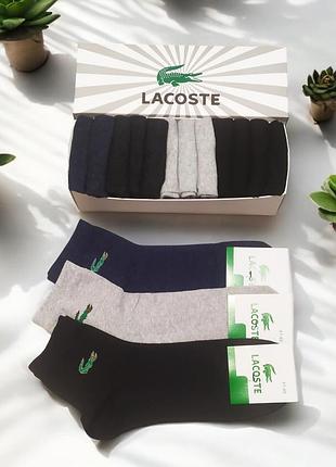 Носки мужские lacoste - 12 пар в коробке лакоста / чоловічі шкарпетки носки 2br-s