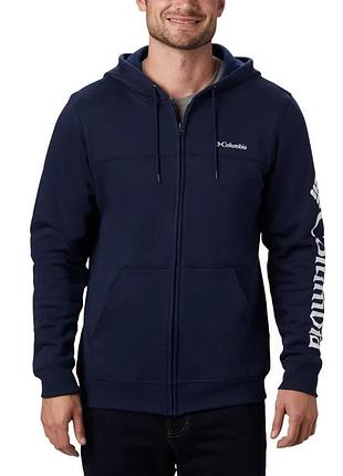 Мужская кенгуру columbia sportswear logo full zip fleece hoodie l