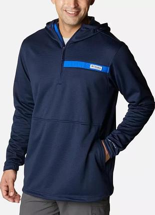 Мужской флисовый пуловер columbia sportswear pfg skiff guide hooded half zip xxl