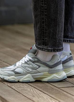 Кроссовки new balance 9060 white grey белые мужские