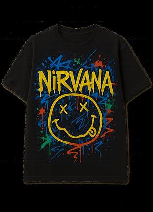Футболка з принтом nirvana. нирвана l