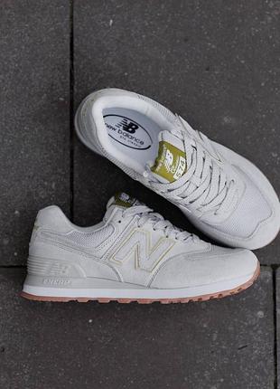 Кроссовки new balance 574 grey gold nd серые женские 38