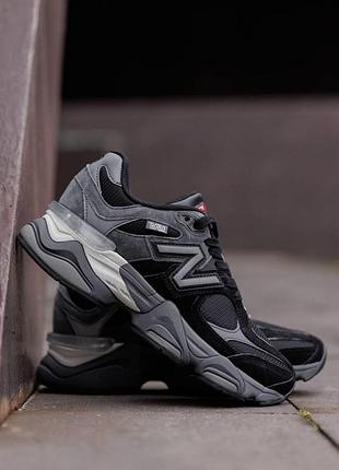 Кроссовки new balance 9060 black grey черные женские 38