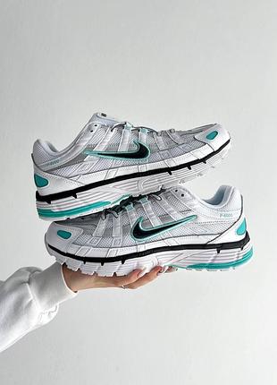 Кроссовки nike p-6000 light aqua белые мужские