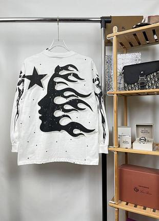 Лонгслів hellstar | бавовняний білий лонгслів ( s m l xl )