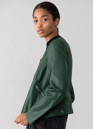 Куртка женская lefties "кожанка" jacket из эко-кожи испания