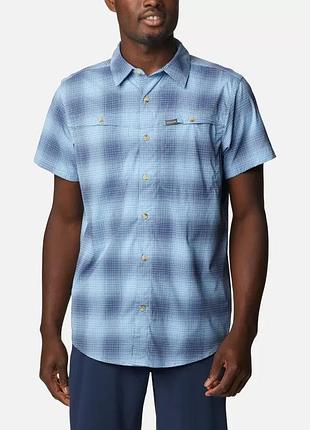 Мужская рубашка newton ridge columbia sportswear в клетку с коротким рукавом