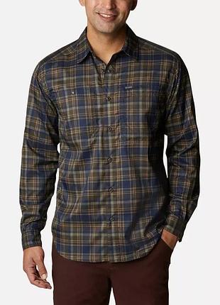 Мужская рубашка с длинным рукавом в клетку silver ridge utility columbia sportswear lite