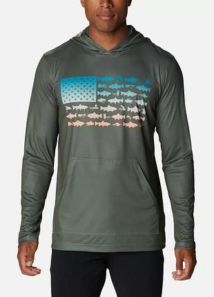 Мужская худи pfg terminal tackle columbia sportswear fish flag