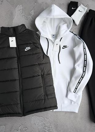 Набір nike зима: жилет-зіп худі-штани