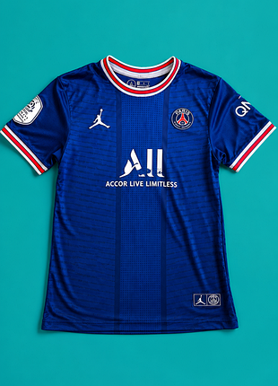 Футболка футбольная ppsg jordan x paris saint-germain синяя детская / подростковая