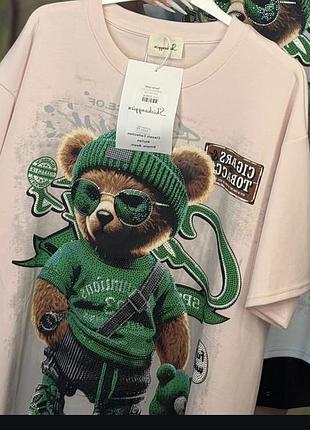 Бомбезна футболка з камінцями one size