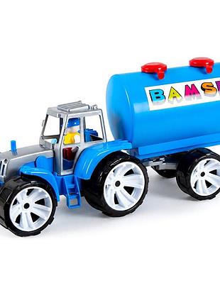Детская игрушка "трактор bams с прицепом-цистерной" 007/13bms(blue) 51х18х24 см