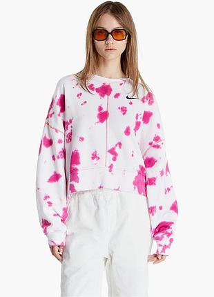 Urbanshop com ua кофта жіноча nike sportswear oversized fleece tie-dye crew sweatshirt white/pink dm6357-621 розміри запитуйте