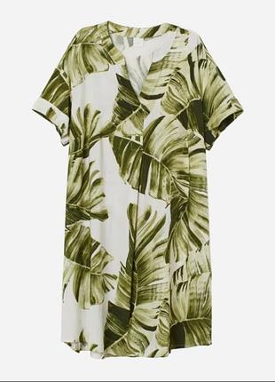 Легкое стильное платье в тропический принт h&amp;m