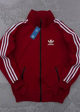 Кофта adidas красная натуральная на замочке xl