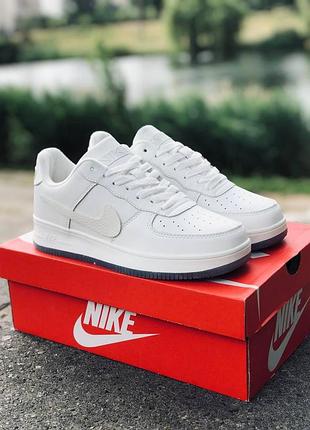 Кроссовки белые кожаные nike air force all white мужские кросовки найк форс
