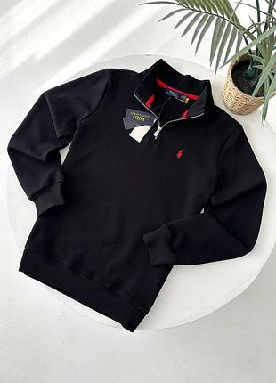 Свитер polo ralph lauren 1/3 zip черный